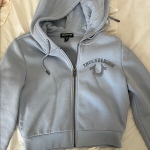 True Religion Sky Blue Zip-Up Hoodie